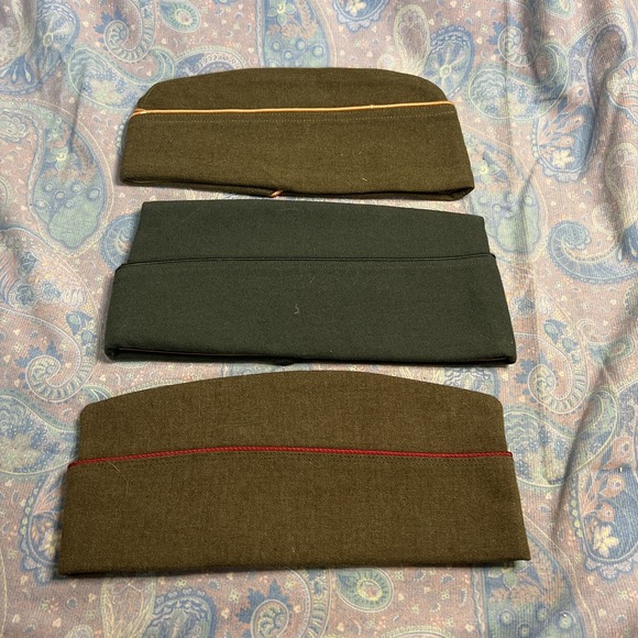 Lot Of 3 Vintage US Military Wool Garrison Hats Please See Photos - Picture 6 of 14